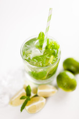 Mojito cocktail on white background