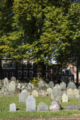 Alter Friedhof "Copps Hill Burying Ground" von Boston in den USA.