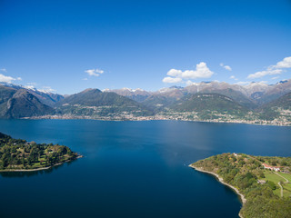 Lake Como, famous location, aerial view