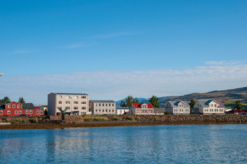 Fototapeta na wymiar cityscape of Akureyri in Iceland