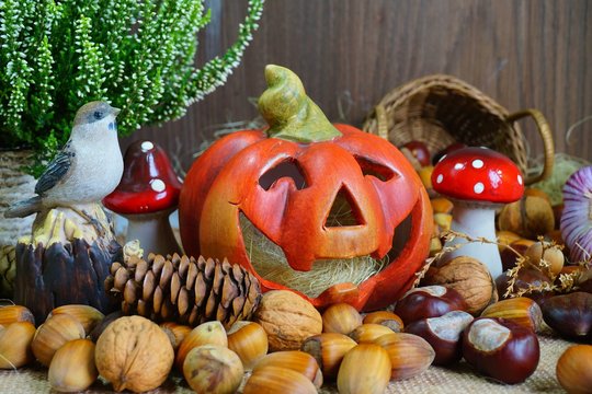 Decoration for Halloween - - seasonal and holidays concept - soft focus 