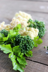 the greens on the table