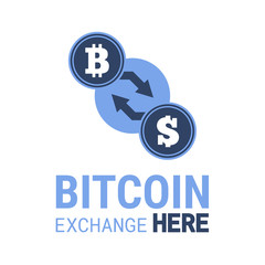 Bitcoin exchange here vector image.