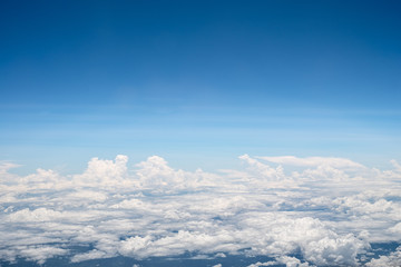 Fototapeta na wymiar View from air plane window, Over the cloud