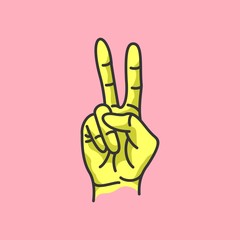 Obraz premium hand sign vector illustration