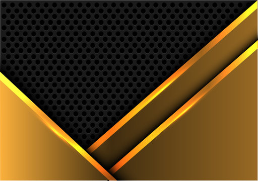 Abstract gray circle mesh in gold design modern luxury futuristic background vector illustration.