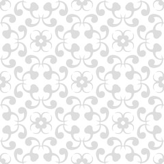 Seamless gray and white pattern with wallpaper ornaments