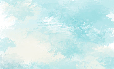 Blue watercolor background. Digital drawing.
