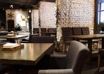 Tableaux ronds sur plexiglas Restaurant Interior of modern restaurant, loft style