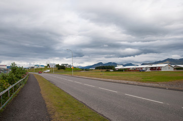 Naklejka premium Town of Hofn in Iceland