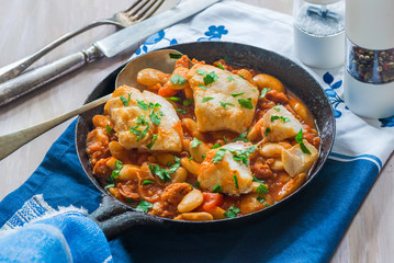 Cod and chorizo stew