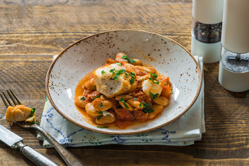 Cod and chorizo stew