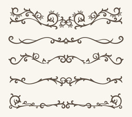 Vector set of decorative elements,  frame and line vintage style