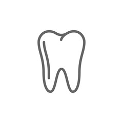 Simple tooth line icon. Symbol and sign vector illustration design. Editable Stroke. Isolated on white background