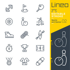 Lineo Editable Stroke - Sports and Games line icons  Vector Icons - Adjust stroke weight - Expand to any size - Change to any colour © sharpnose