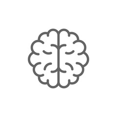 Simple brain line icon. Symbol and sign vector illustration design. Isolated on white background