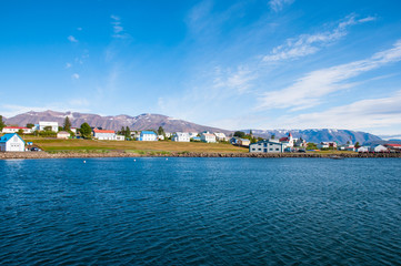 Port of island of Hrisey in Iceland