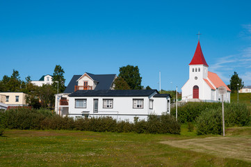 Fototapeta premium Village of Hrisey in Iceland
