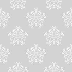 Seamless pattern with white and gray wallpaper ornaments