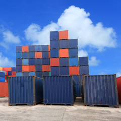 Fototapeta premium container box at dockyard