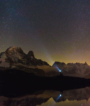 Shining at the stars near Chamonix, France.