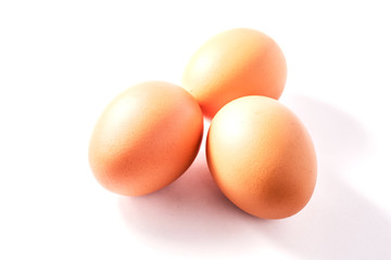Close up Egg on white background, isolated, fresh egg