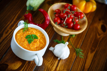 Stewed steamed zucchini with vegetables