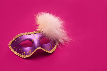 Carnival mask with a feather