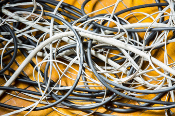 Closeup electric cables