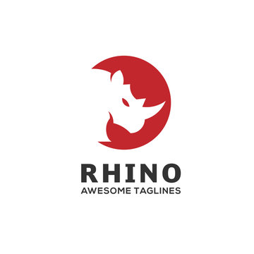 Rhinoceros. Rhino Logo. Business template. Rhinos head logo for sport club or team. Animal mascot logotype. Template. Vector illustration.