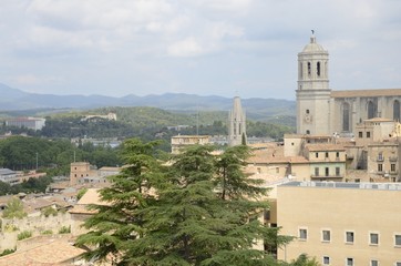 Obraz premium View of the cathedral in Girona, Spain
