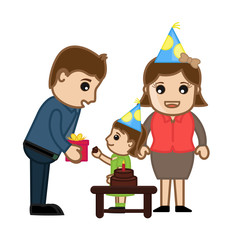 Cute Girl Celebrating Birthday with Her Family