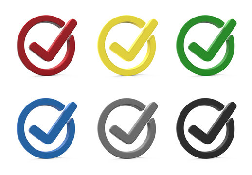 Check mark. 3d icon.