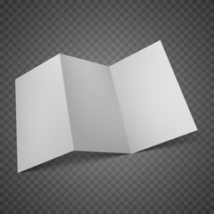 Mockup brochure. Half side view. Template ready for your design. Vector illustration. Isolated on transparent background.