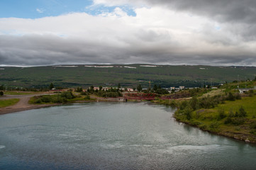 dam in Glera river in Iceland