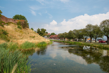 Fototapeta na wymiar the moat surrounding Vordingborg castle in Denmark
