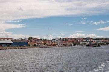 harbor of Holbaek city in Denmark