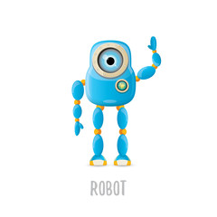 vector funny cartoon blue robot character