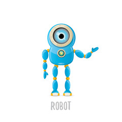 vector funny cartoon blue robot character