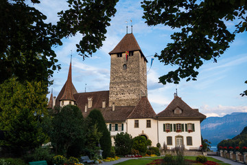 Fototapeta na wymiar Medieval castle of Spiez in Switzerland