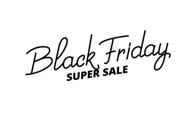 Black Friday. Hand lettering Black Friday. Super sale seasonal logo