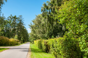 road through the town of Salvig in Denmark