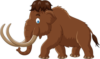 Fototapeta premium Cartoon mammoth isolated on white background