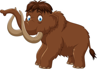 Fototapeta premium Cartoon mammoth isolated on white background