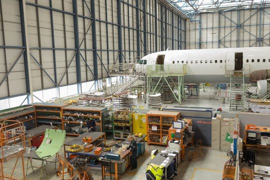 Aircraft maintenance engineer working at airlines maintenance