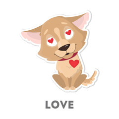 Fototapeta na wymiar Isolated dog in love.