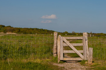 Fototapeta premium A gate to a field in Vordingborg Denmark