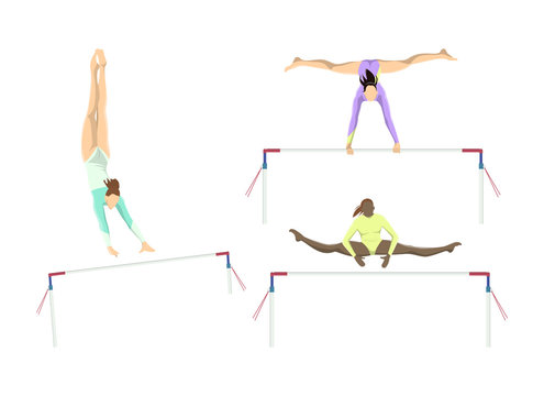 Gymnastics with bars.