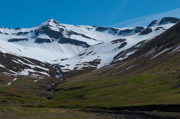 Fototapeta na wymiar Skutudalur valley in Siglufjordur in North Iceland