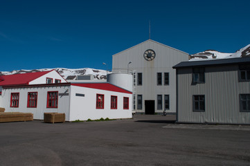 industrial buildings in Siglufjordur in Iceland